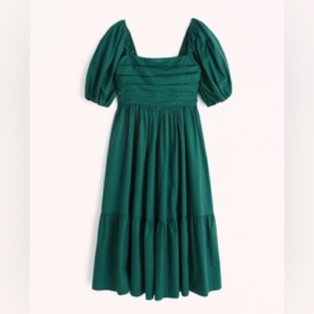 Women's Ruched Puff Sleeve Poplin Dress Size Small P